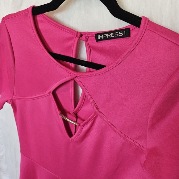 IMPRESS! Perfectly Pink Cut-out Mini Dress - Picture 6 of 7